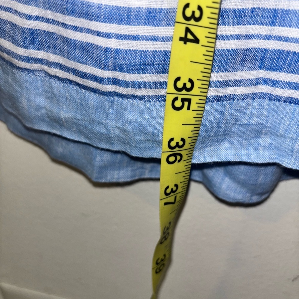 Talbots Pin tuck Linen Popover Striped Dress - Picture 5 of 7